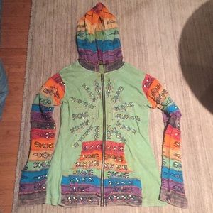 Rainbow hippie hoodie